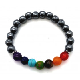 bracelet pierre naturelle Hématite 7 Chakras 8mm