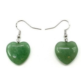 Boucles d'oreilles Coeur Aventurine 4cm ( livraison offerte)
