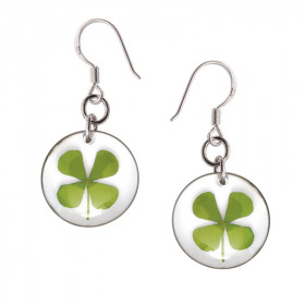 BOUCLE D'OREILLE (Véritable trèfle à 4 feuilles)