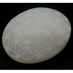 Galet Roulé Sélénite  FLEUR DE VIE 7 cm