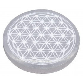 Plaque Sélénite Fleur de vie 10cm